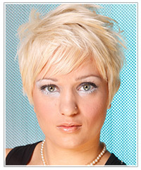 Short hairstyle for triangular face shape